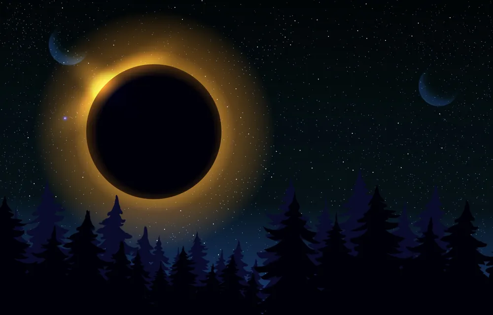 Warm Lights Solar Eclipse Background