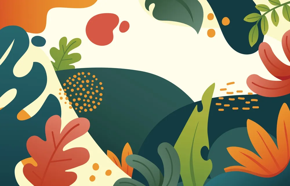 Colorful Leaves Background Design Concept