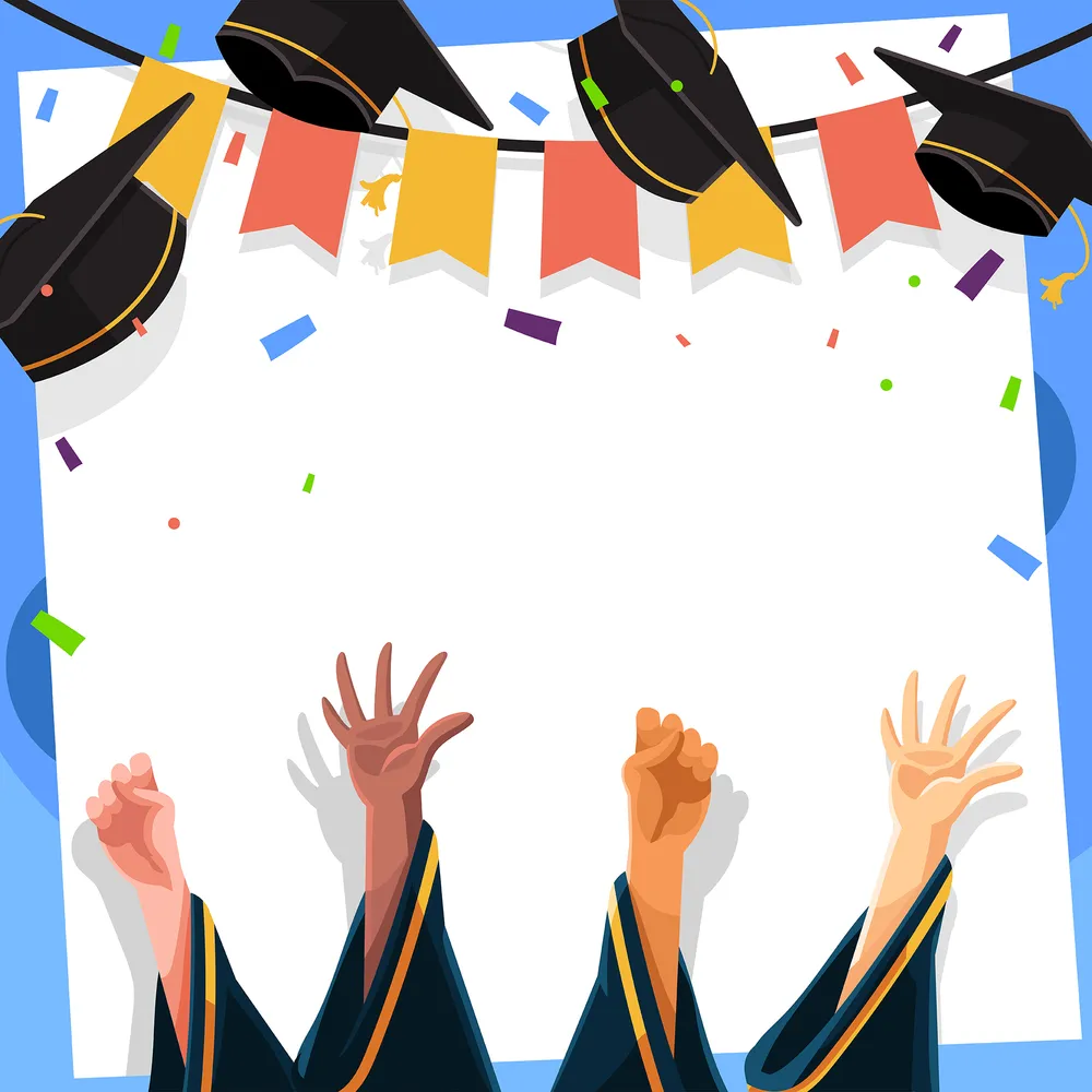Academic Caps Graduation Celebration Background