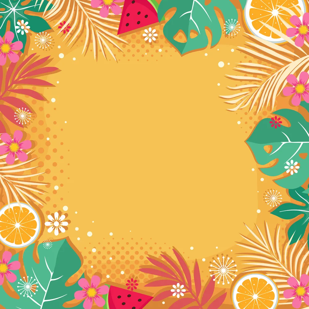 Hello Summer with Yellow Background