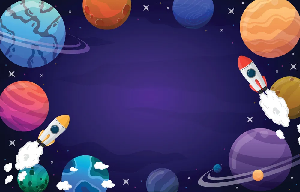 World Space Day With Rocket Background