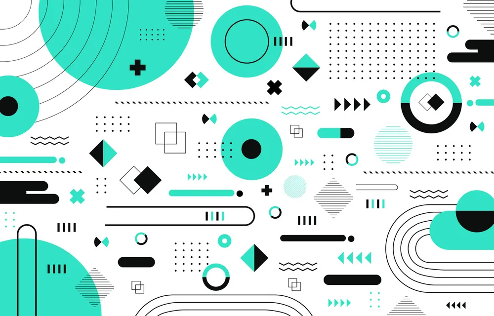 Geometric Background in Mint Green Color