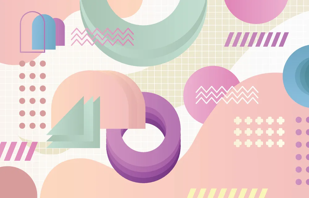 Abstract Shapes Background With Pastel Colors