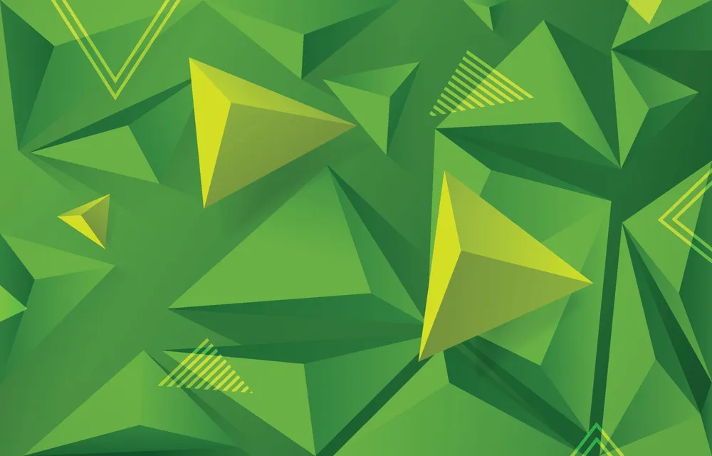 Geometric Shapes Background in Green Color Scheme