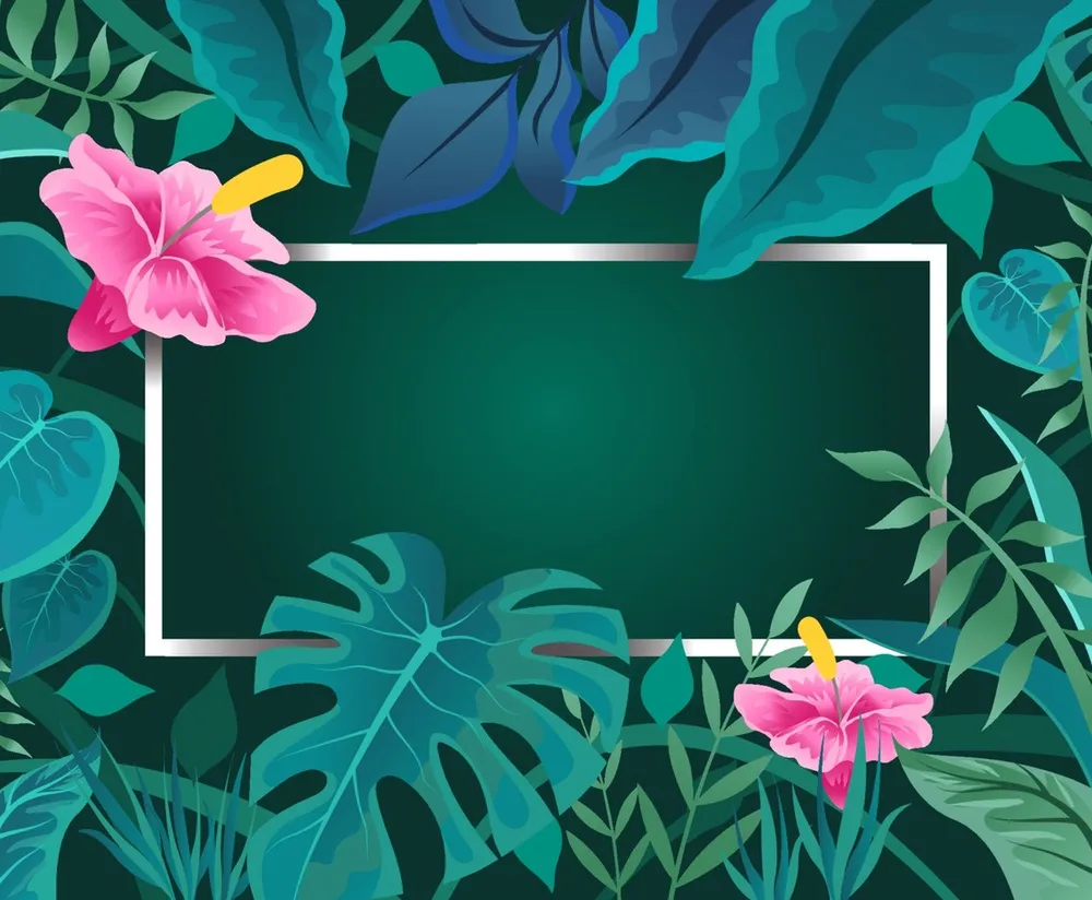 Blossom Tropical Plant with Green Background
