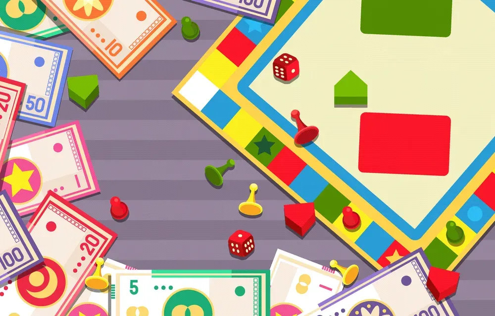 Board Game With Items Scattered in The Background