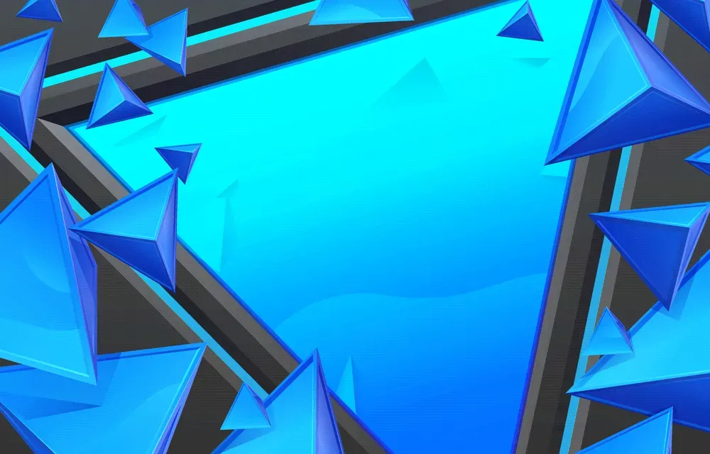 Triangular Abstract Background with Blue and Black Colors
