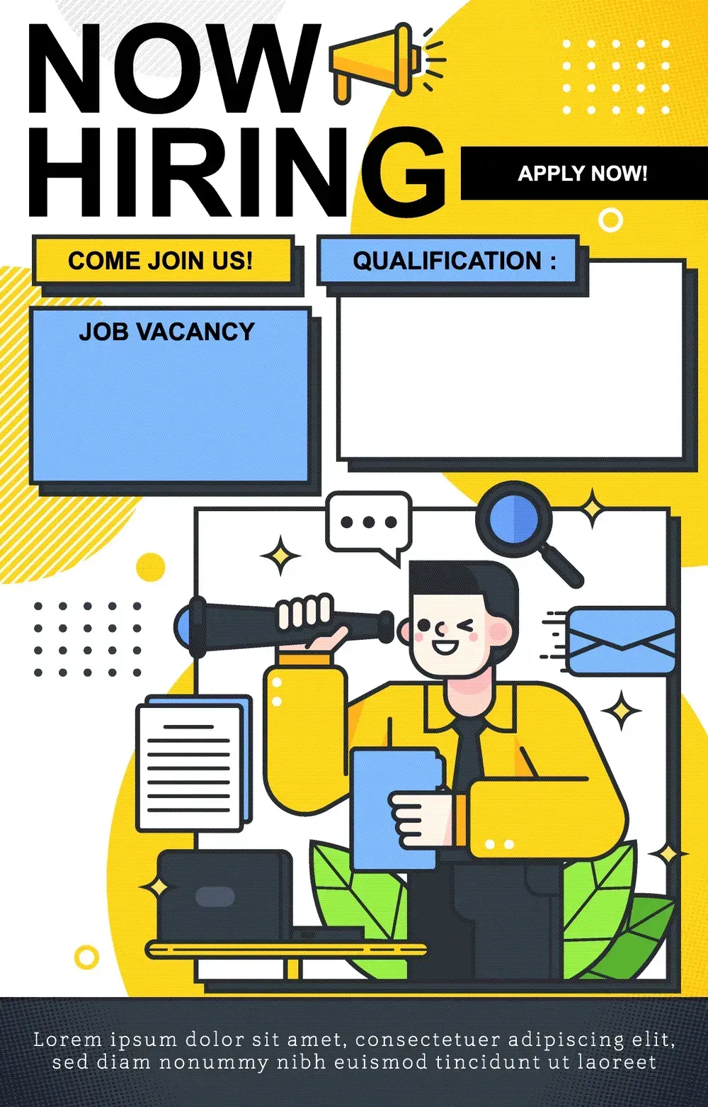 Job Vacancy Flyer Poster Design Template