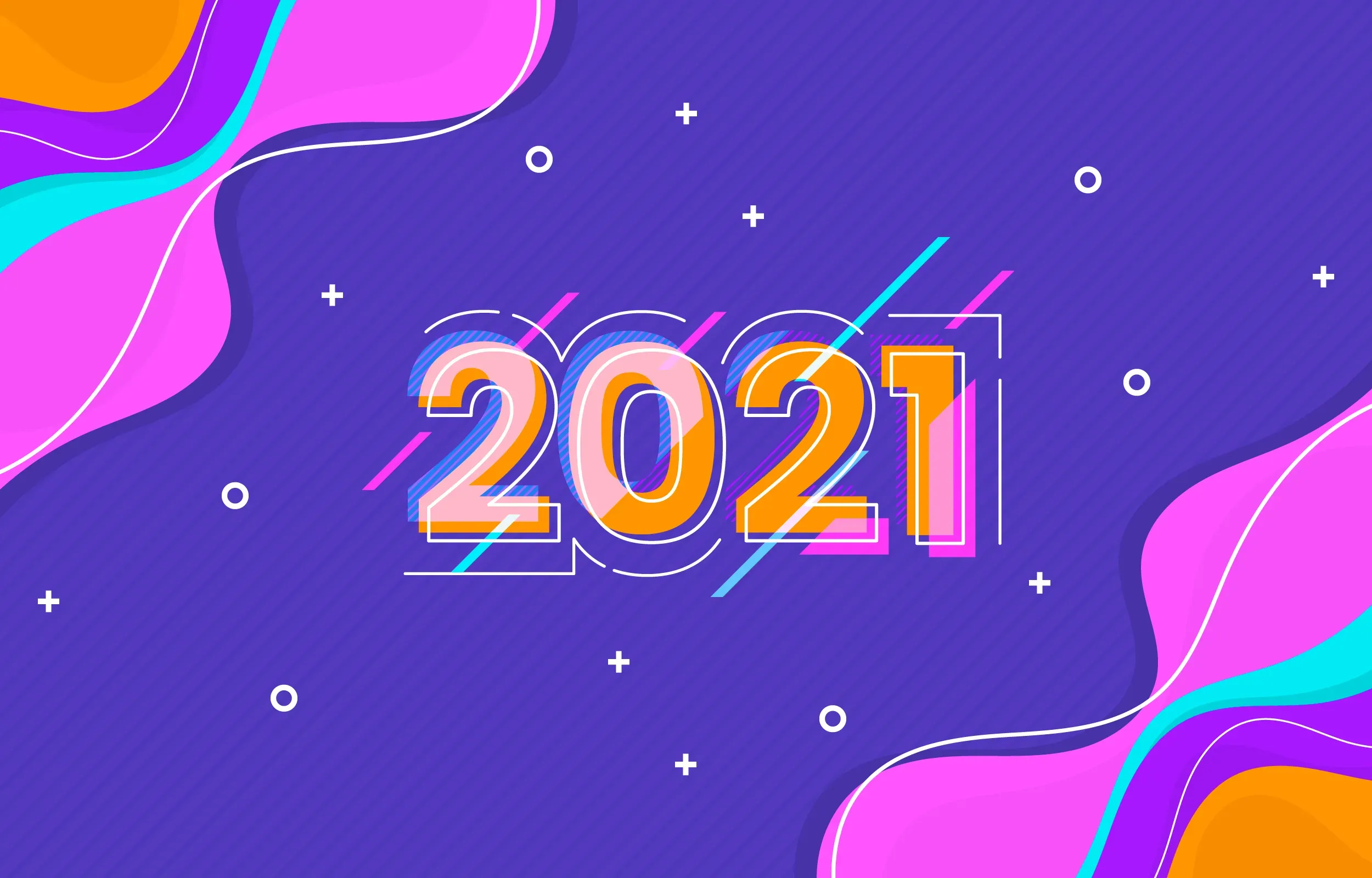 Abstract Colorful Happy New Year 2021