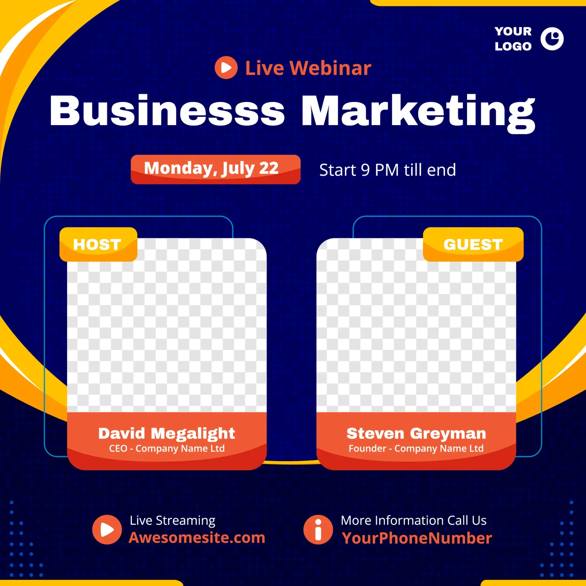 Business Marketing Webinar Poster Template
