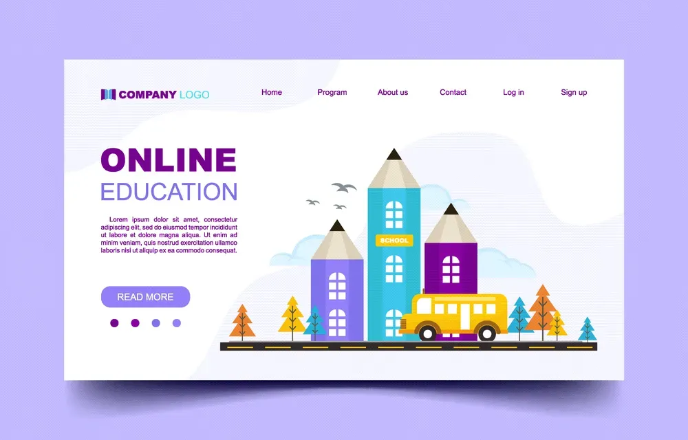 Education Preview Mock Up with Flat Color Concept