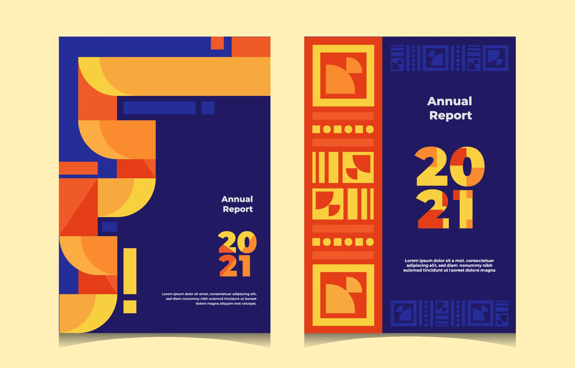 Flat Design Geometric Annual Report Template