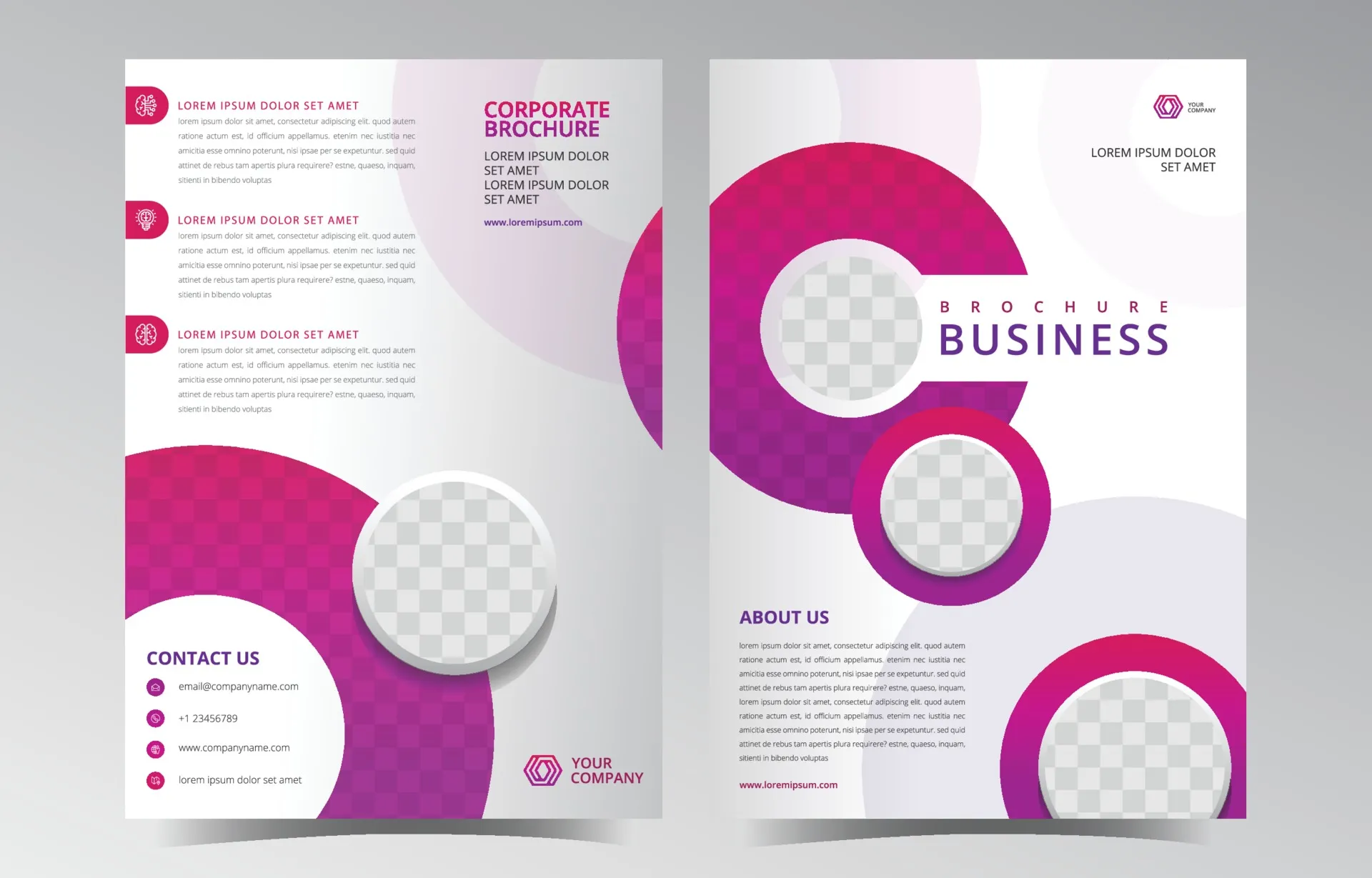 Abstract Purple Rounded Brochure Template