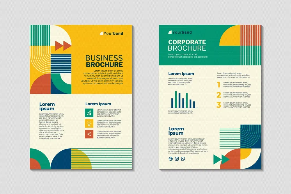 Colorful Geometric Business Brochure Design Template