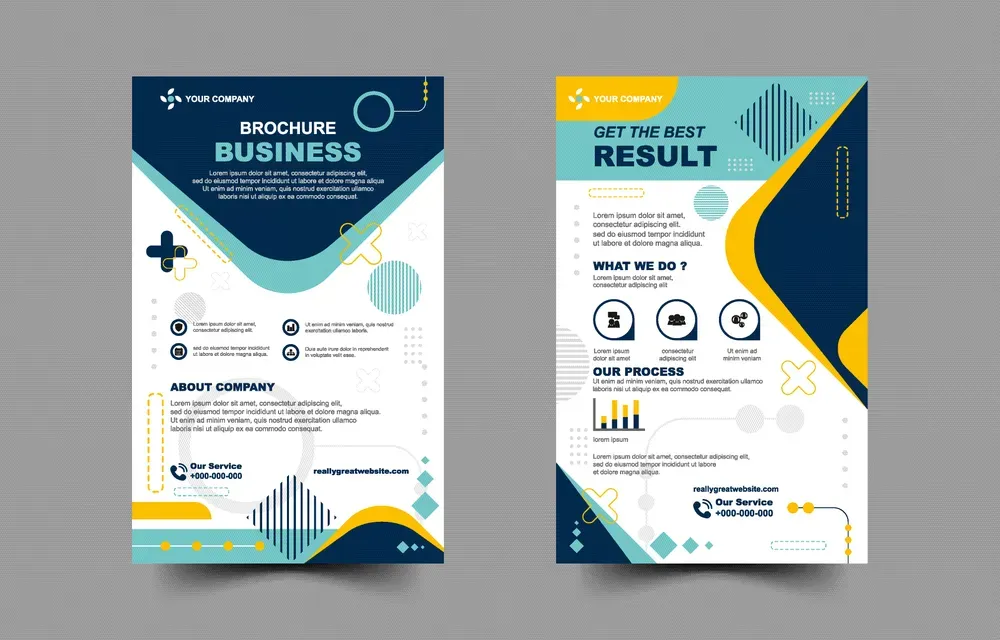 Elegant Business Brochure with Flat Color Concept