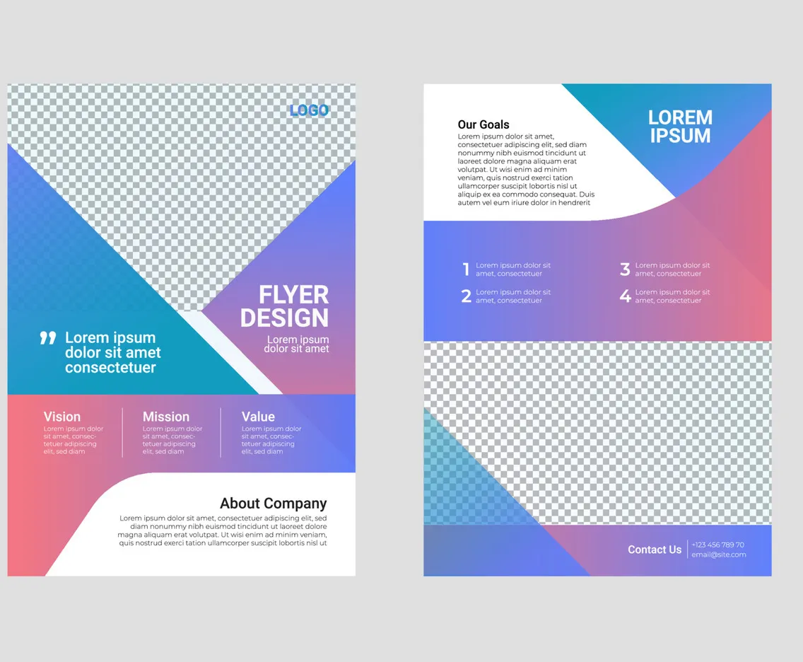 Geometric Fluid Gradient Business Flyer Design Template