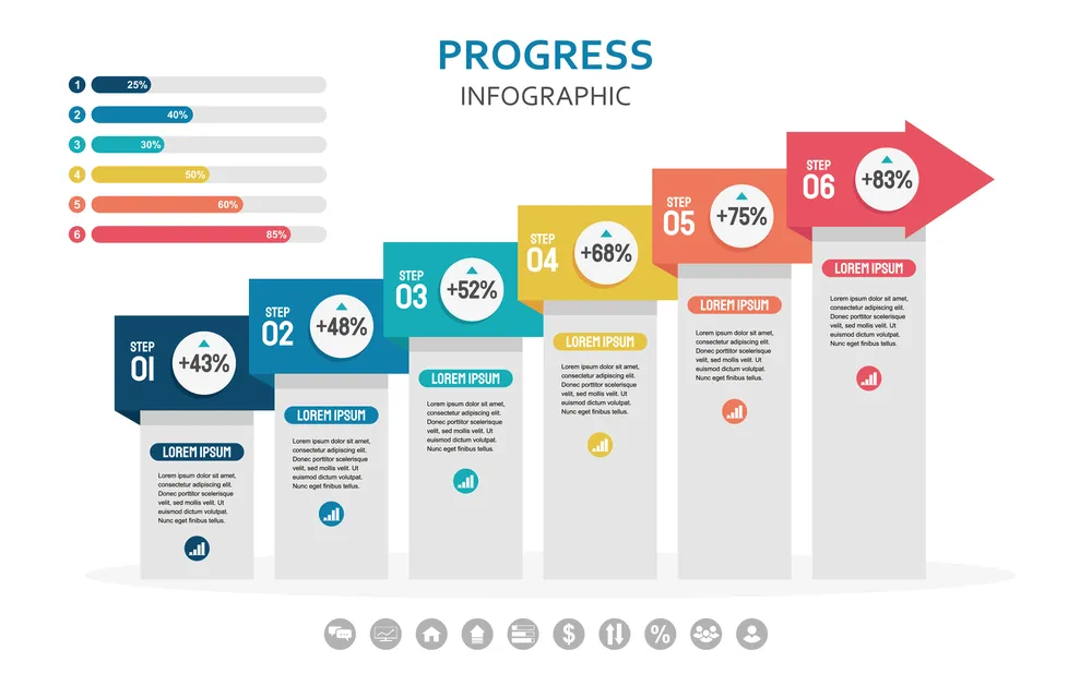 Colorful Arrow Progress Infographic