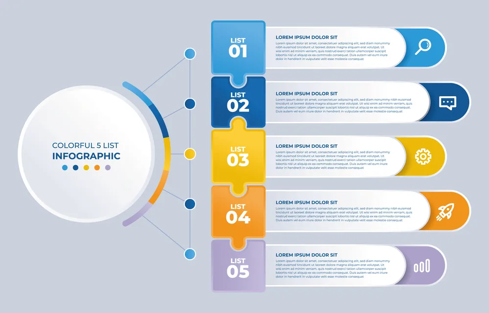Colorful List Infographic Elements