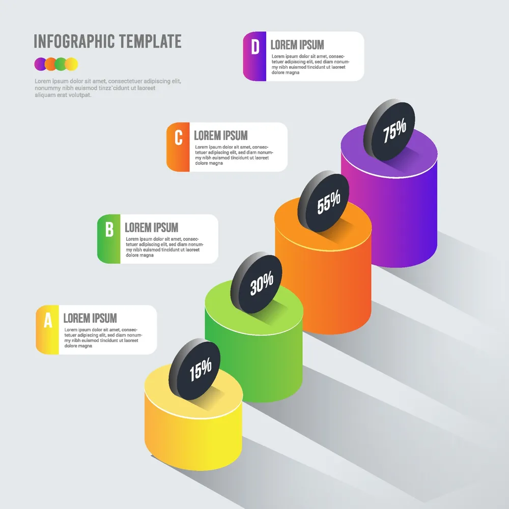 3D Infographic Element Chart Template
