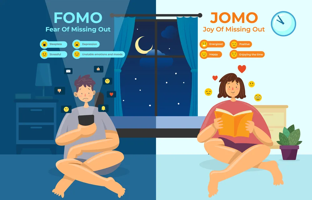 Infographic of FOMO VS JOMO