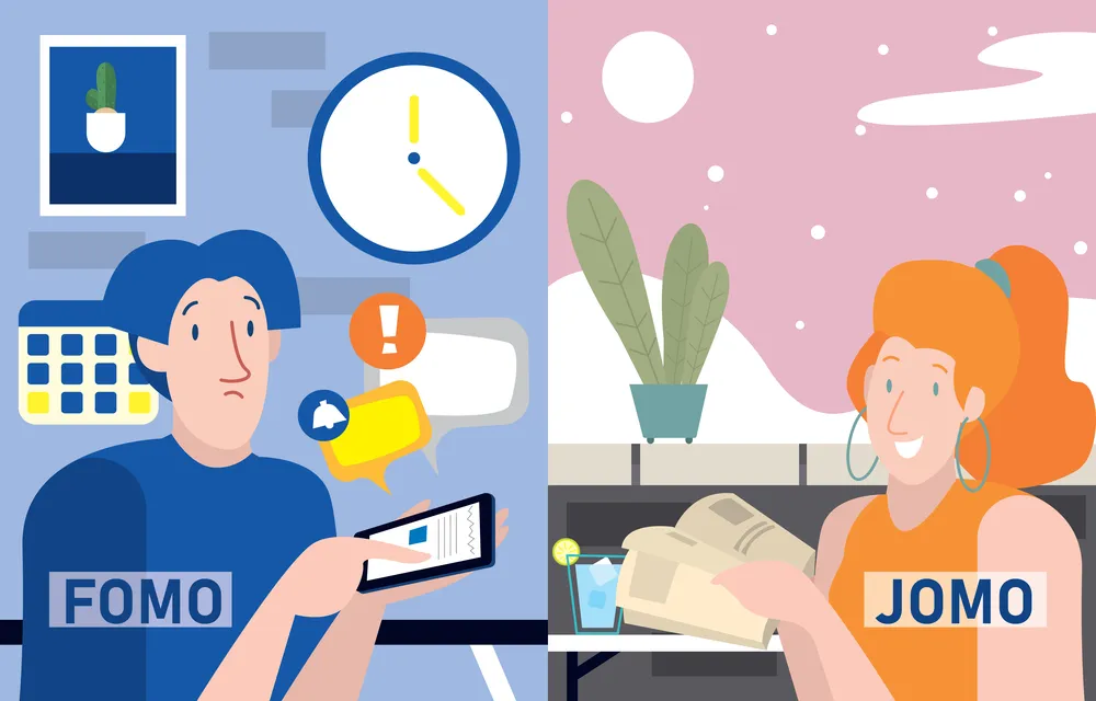 Flat Fomo Vs Jomo Infographic Concept