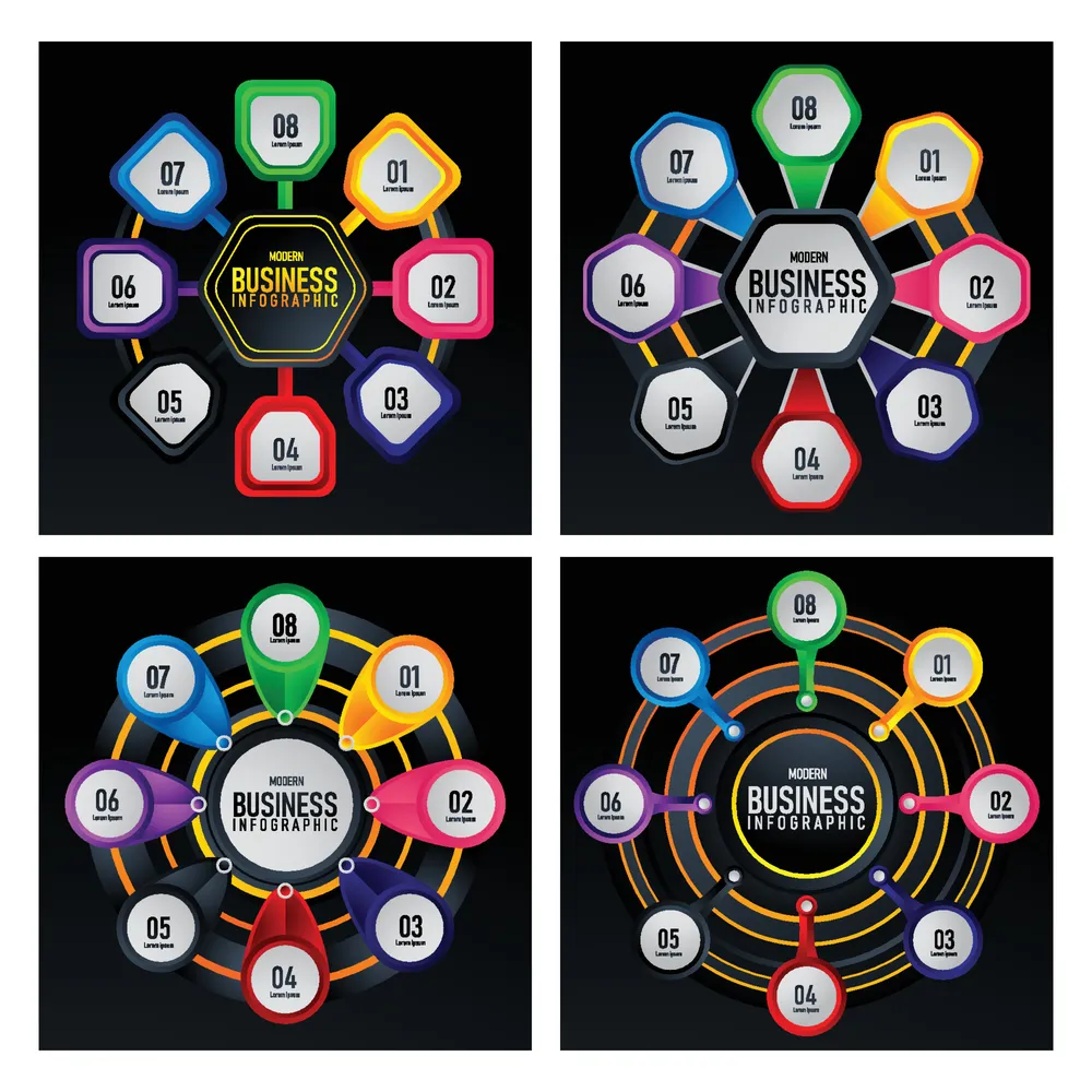 Business Circular Step Concept