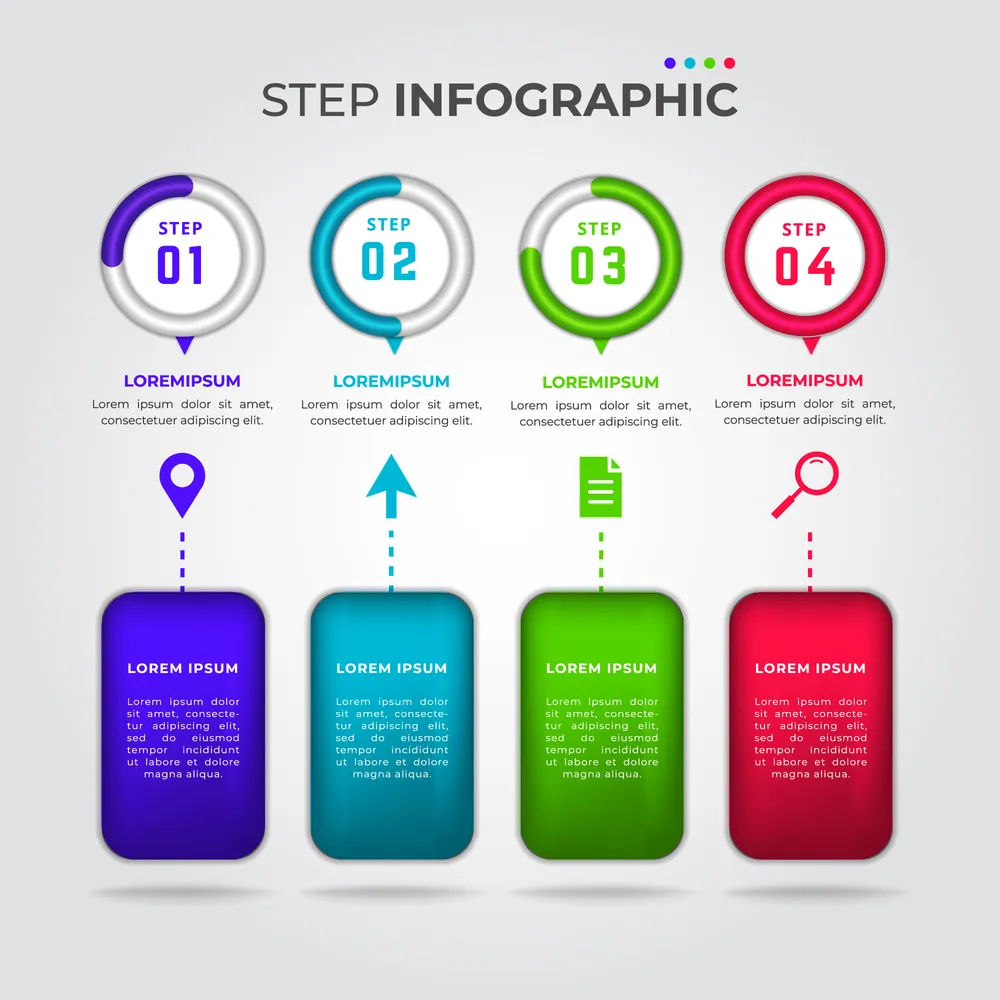 3d Step Business Infographic