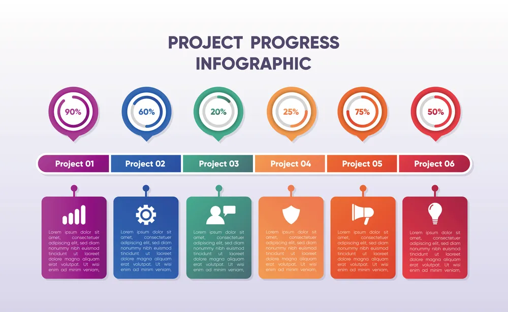 Project Progress Infographic Template Design