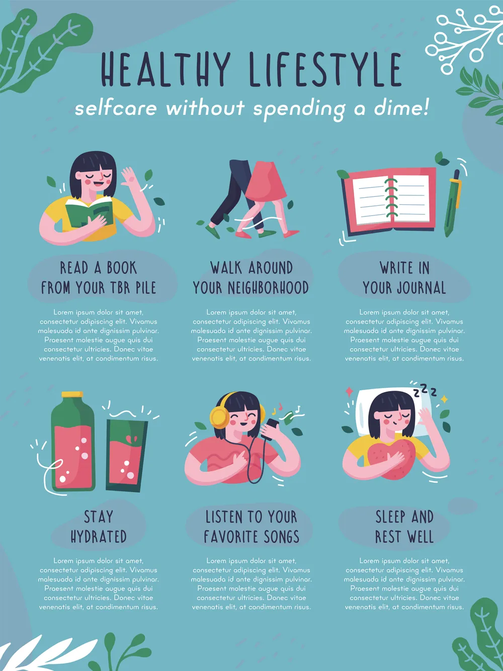 Healthy Lifestyle about Selfcare Infographic