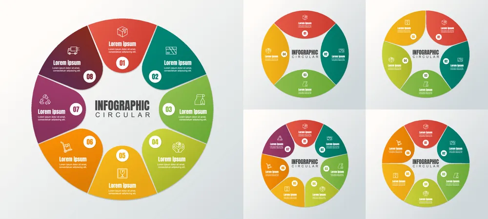 Circle Diagram Chart Gradient Infographic