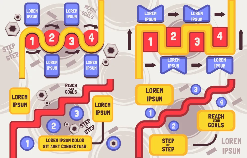 Step by Step Infographic Elements