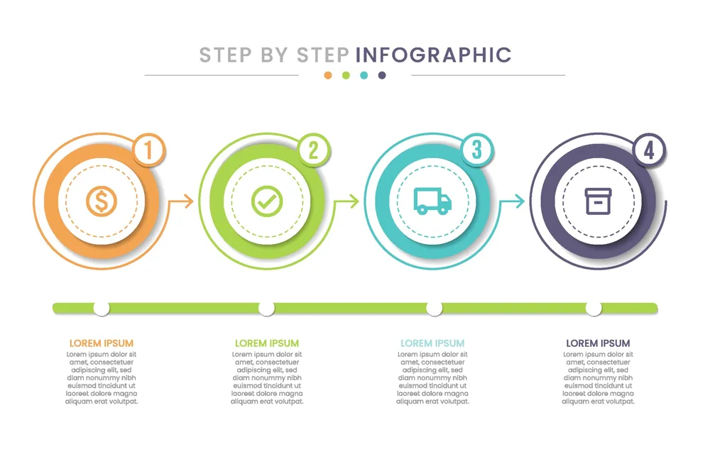 Step by step Infographic Illustration