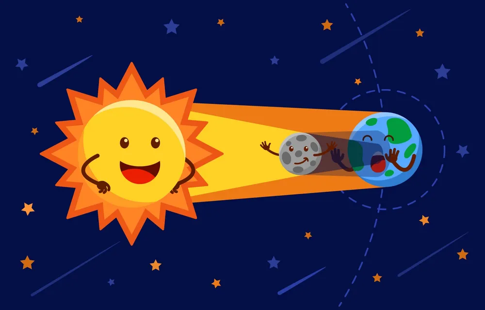 Cartoon Infographic ff Solar Eclipse