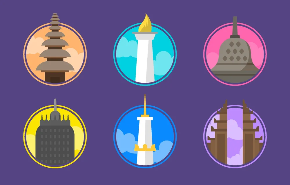 Indonesia Landmark Icon Collection