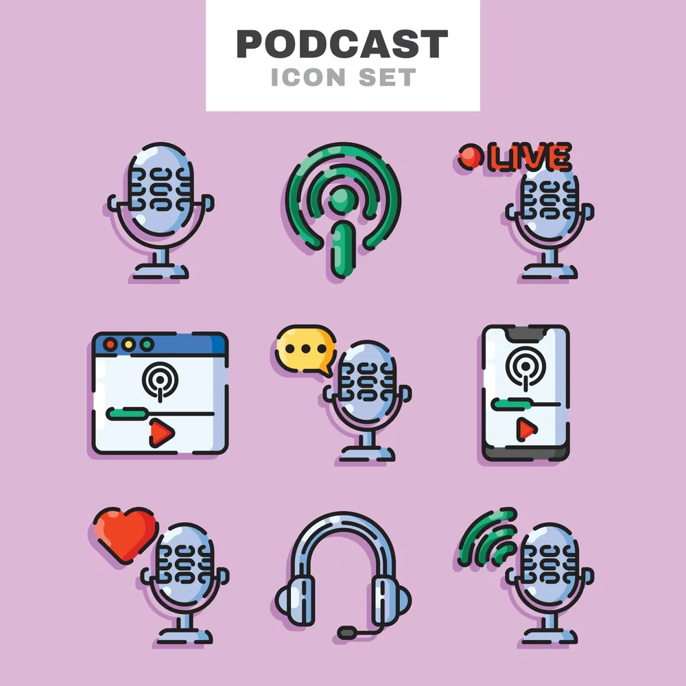Podcast Icon Set
