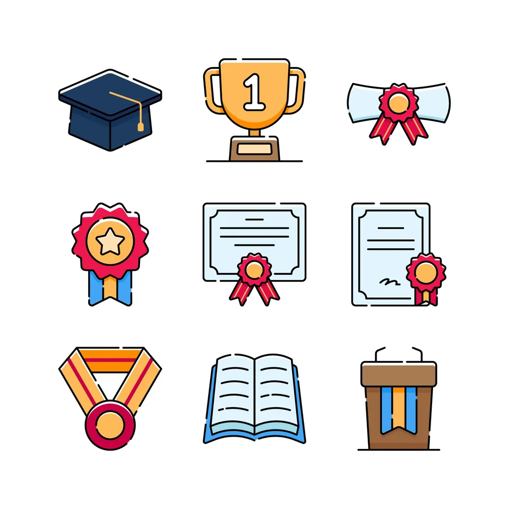 Graduation Icon Set Collection