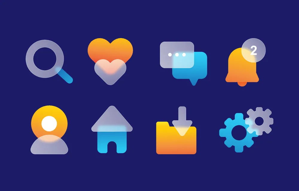 General UI Icons Glassmorphism Icon