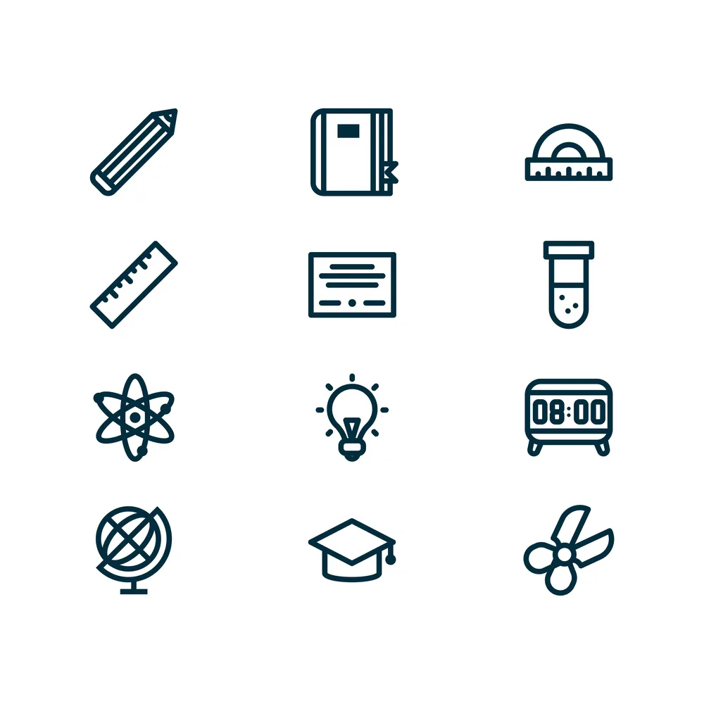 Linear Education Icon Set