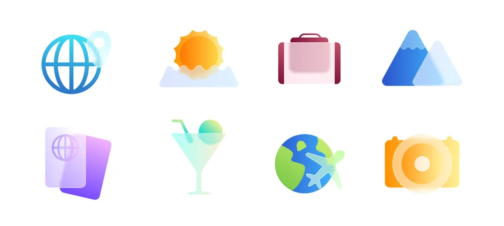 Traveling Glass Morphism Icon
