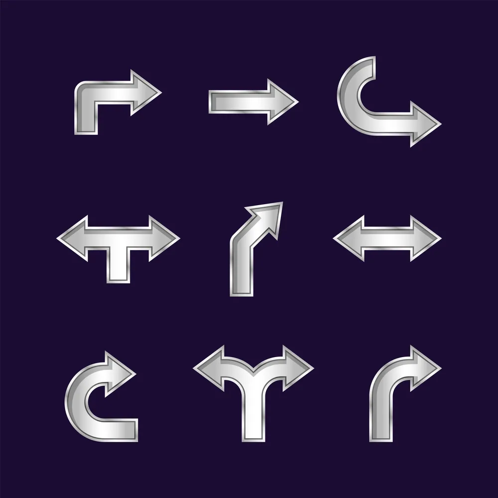 Silver Arrow Icon Set