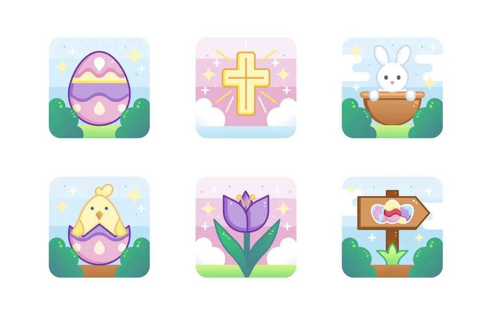 Cute Easter Icon Collection