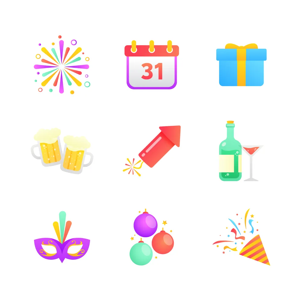 New Year Festify Icons