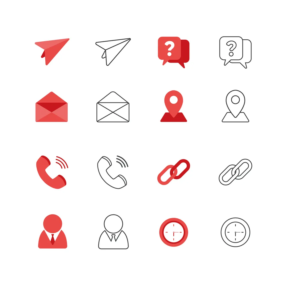Business Card Icon Collection Set