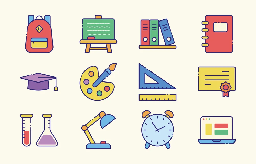 Education Scool Equipment Icon Collection