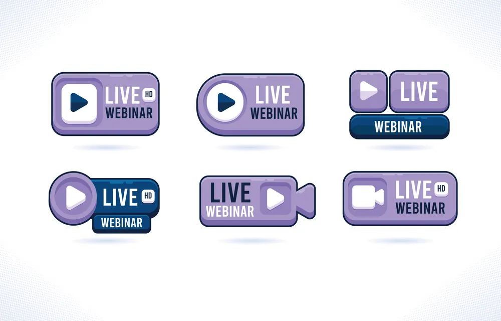 Purple Live Webinar Icon Badge