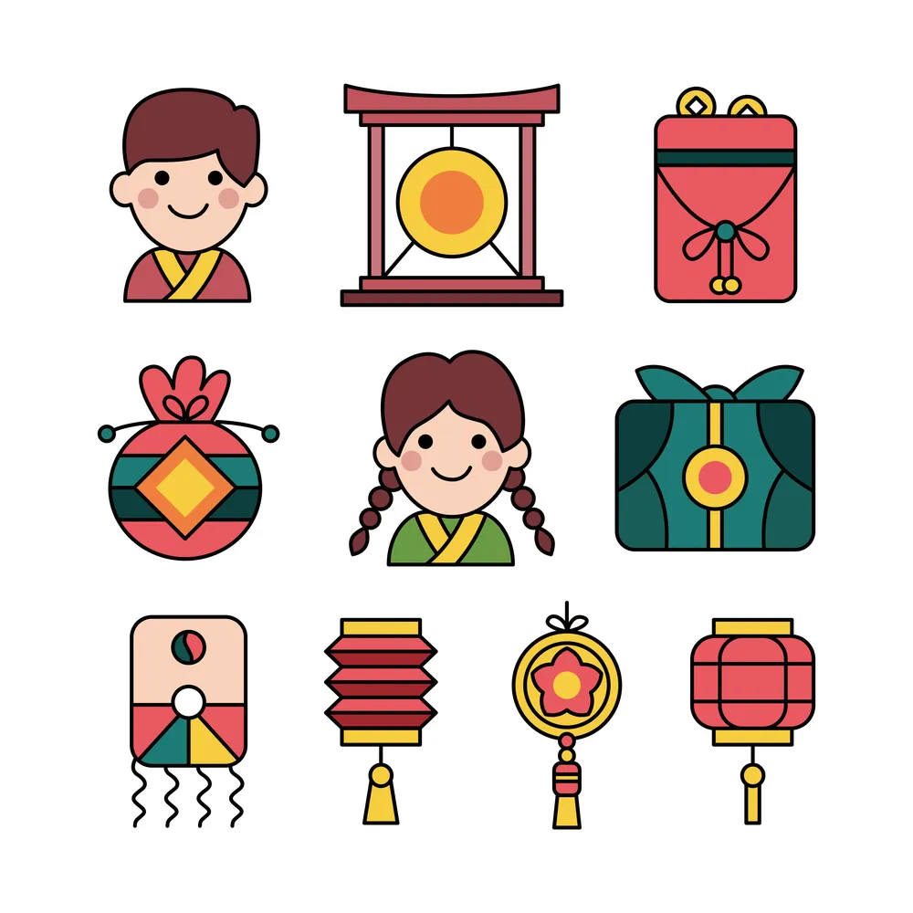Seollal Korean Festival Icon Collections