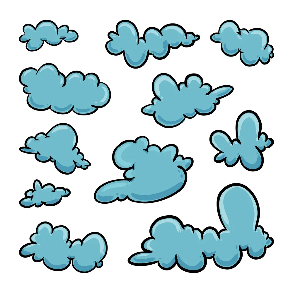 Cute Doodle Clouds Icon Set