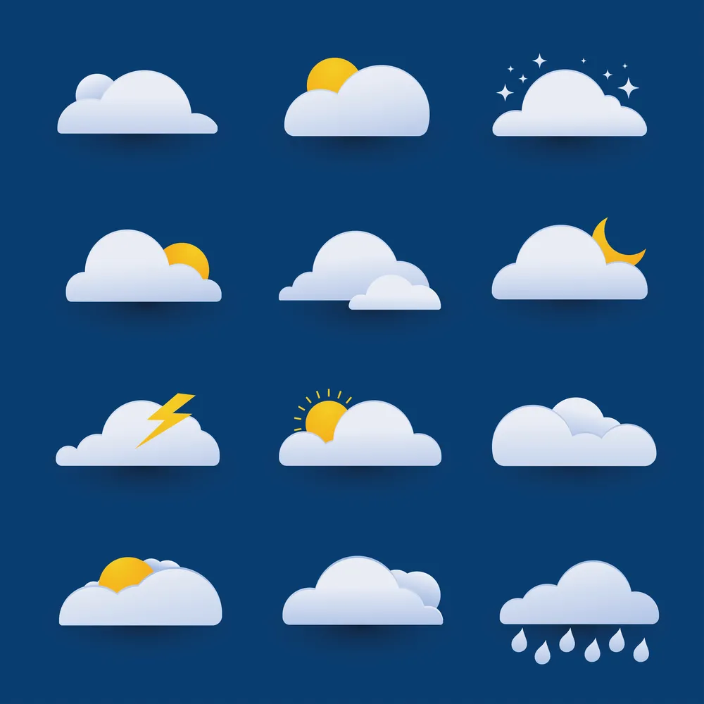 Cloud with Sun Gradient Icon