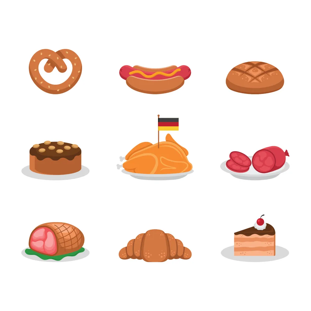 Set of Oktoberfest Food Icons
