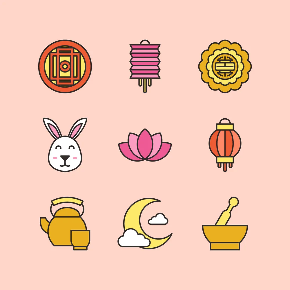 Mid-Autumn Festival Icon Set